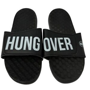 Barstool‎ Sports ISlide Men 12 Black Hungover Graphic Adjustable Strap Slides